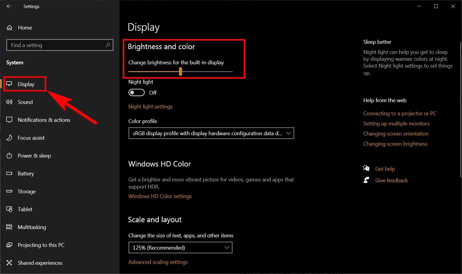 tăng độ sáng màn hình laptop 9