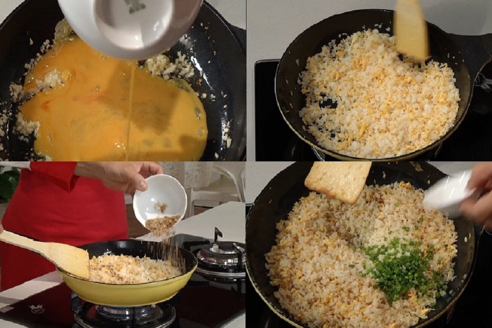 Cách làm món cơm chiên cá mặn 5
