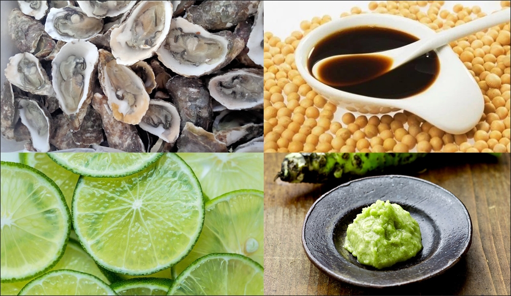 Các nguyên liệu để ăn hàu sống