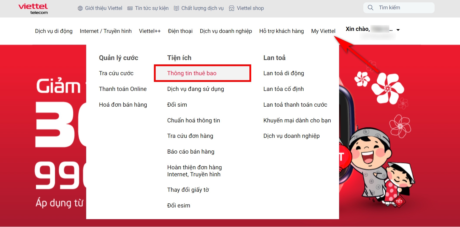 tra cứu thông tin thuê bao viettel 7