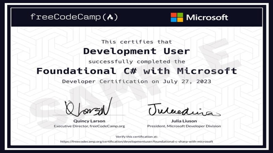 Chứng nhận của FreeCodeCamp