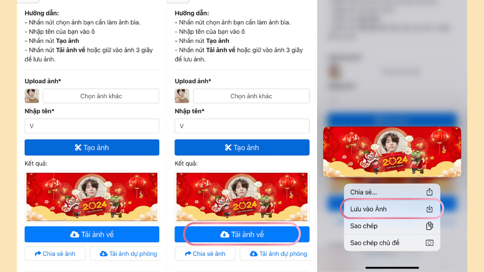Cách tạo khung ảnh bìa facebook Tết Giáp Thìn 2024 độc đáo bước 5