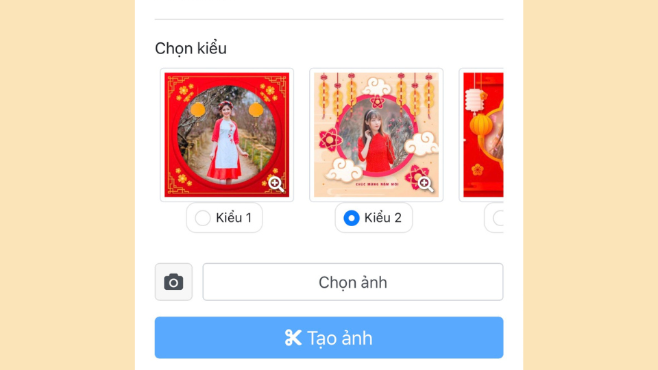 Cách tạo khung ảnh avatar facebook Tết Giáp Thìn 2024 với Tạo ảnh đẹp bước 2