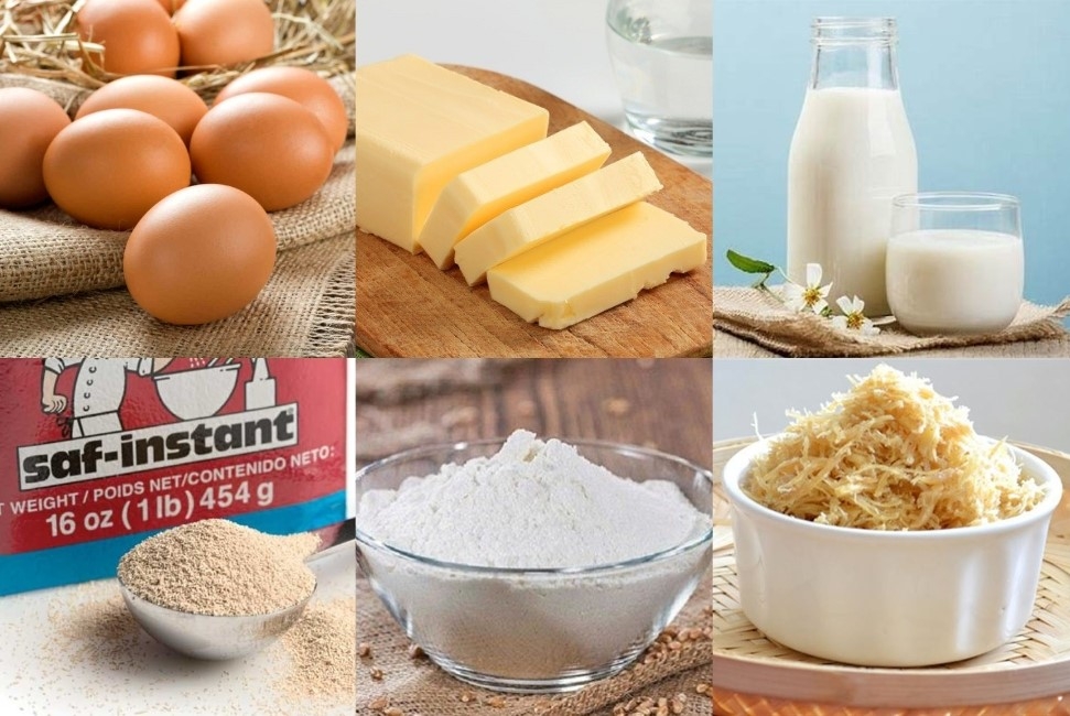 Nguyên liệu làm bánh mì chà bông