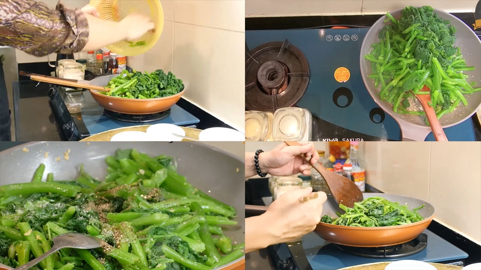 Xào rau bầu với tỏi