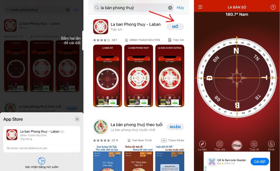 app la bàn trên iphone