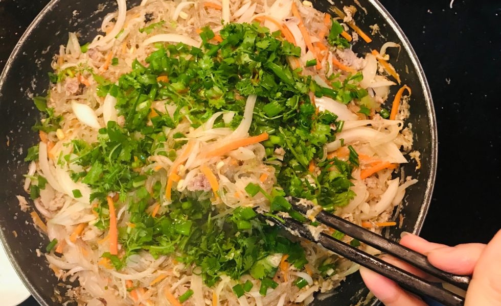 Làm miến xào bề bề