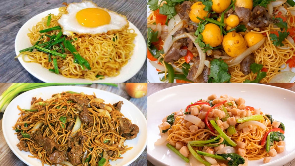 Mì xào lòng gà là một cách chế biến cực phổ biến