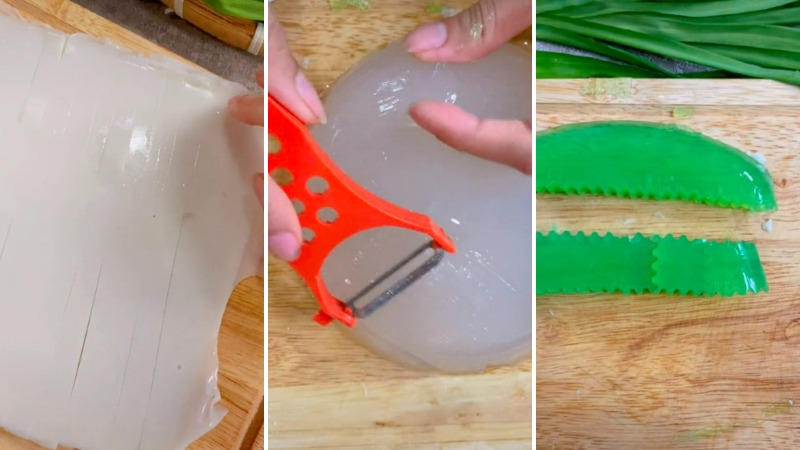 Cắt sợi các loại thạch cho đẹp mắt