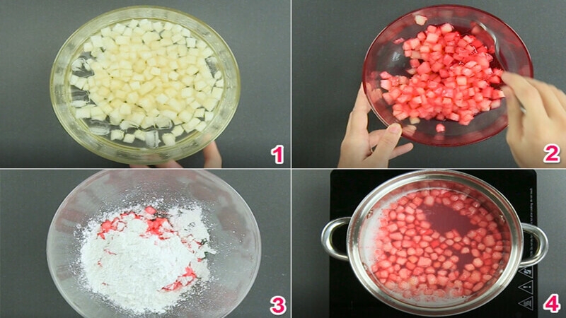 Công đoạn làm hạt lựu đỏ