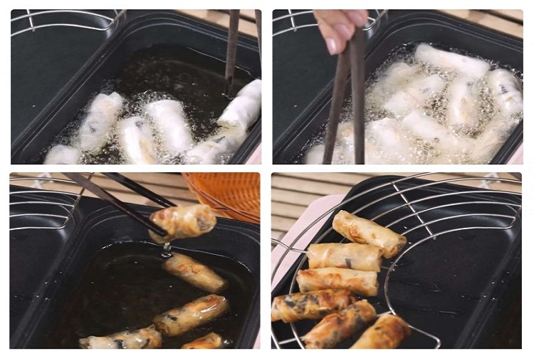 Chiên chả giò khoai lang