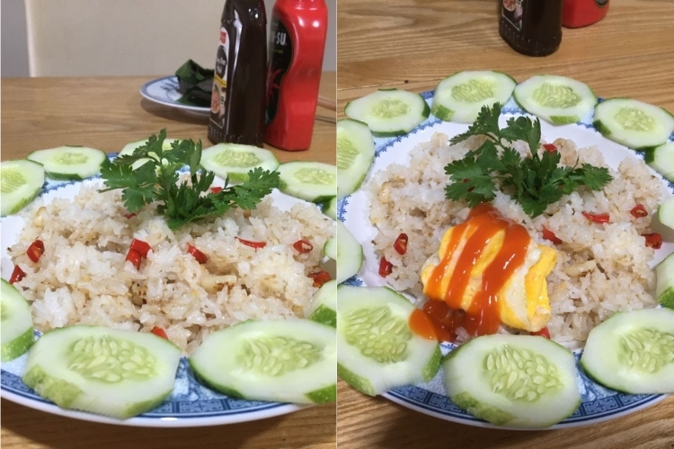 Thành phẩm cơm chiên tỏi