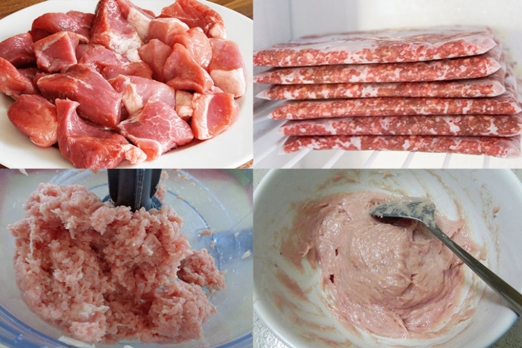 Sơ chế nguyên liệu thịt làm chả giò