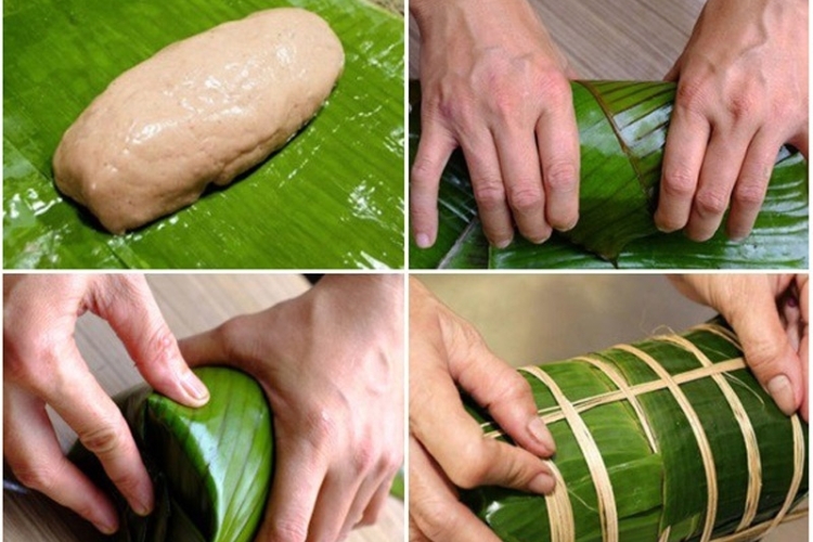 Gói giò lụa và mang đi hấp