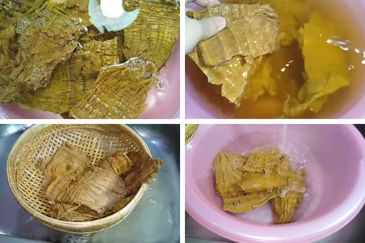 Cách sơ chế măng khô cho món xôi măng cá nục