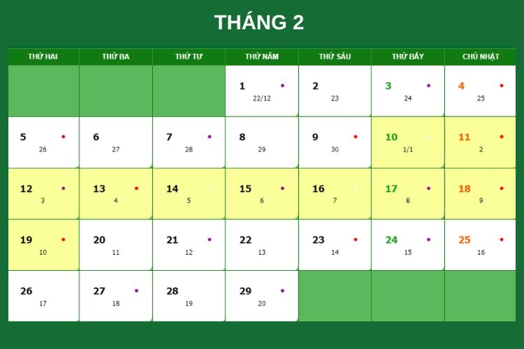Mùng 1 Tết 2024 là ngày mấy dương lịch?