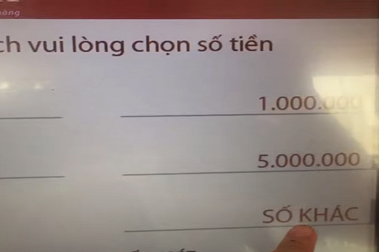 Nhập số tiền muốn rút