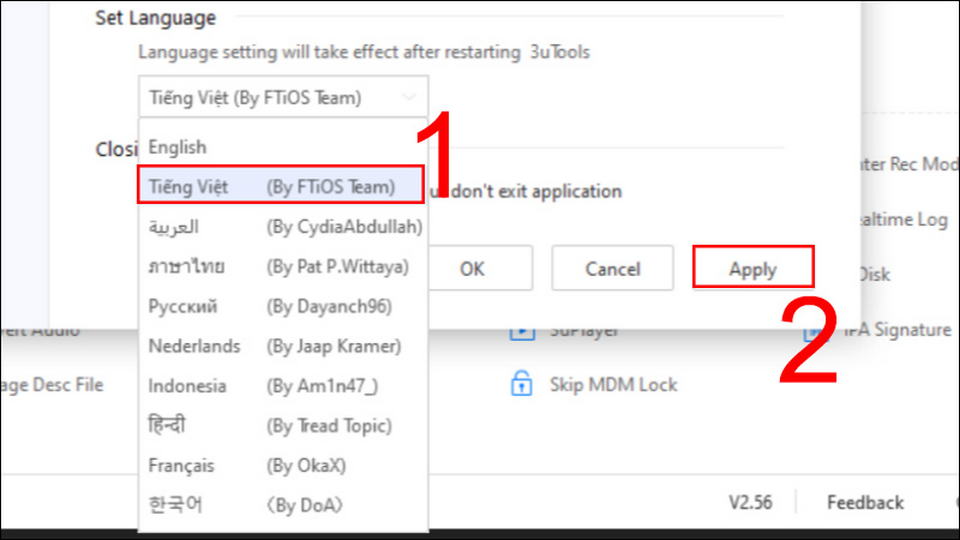 Tiếp tục thực hiện thao tác