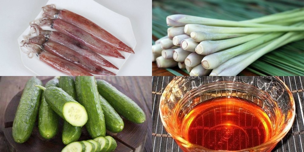 Nguyên liệu làm mực nướng muối ớt