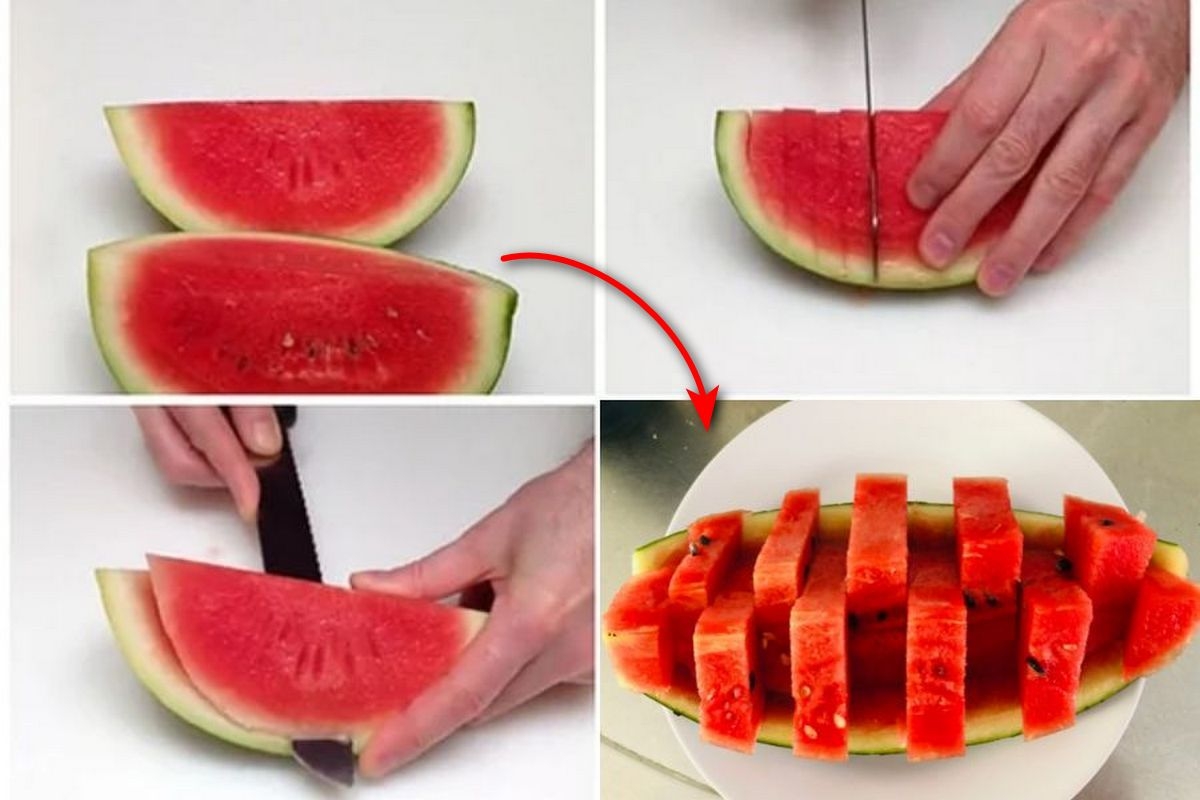 cách cắt dứa hấu đẹp - hình 2