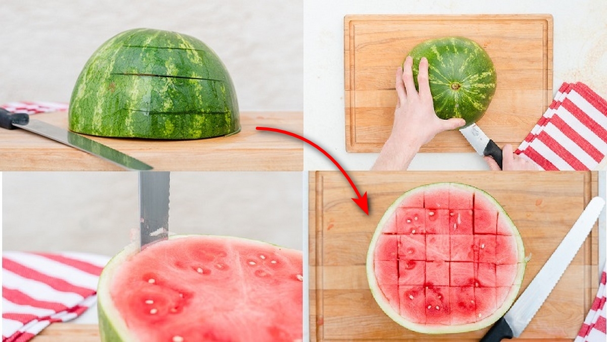 cách cắt dứa hấu đẹp - hình 3