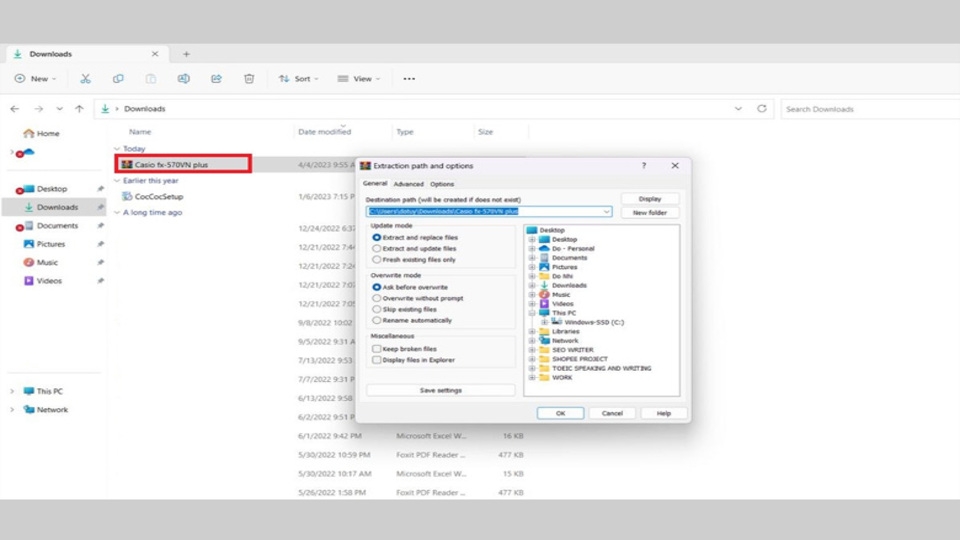 Chọn nơi để lưu file