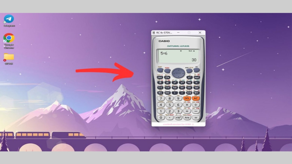 Máy tính Casio hiển thị trên PC