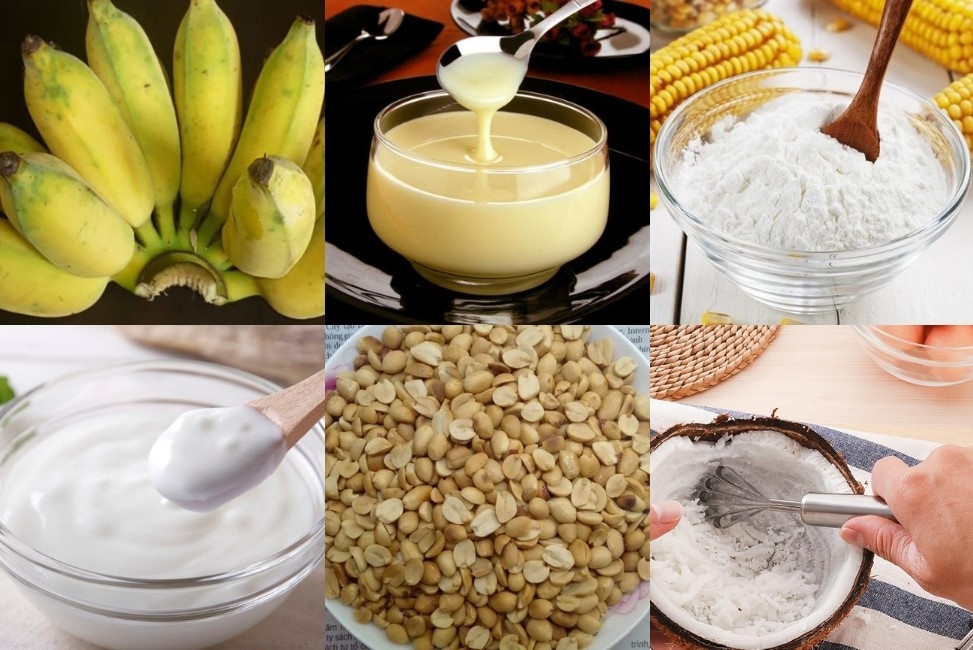 Nguyên liệu làm món kem chuối sữa đặc