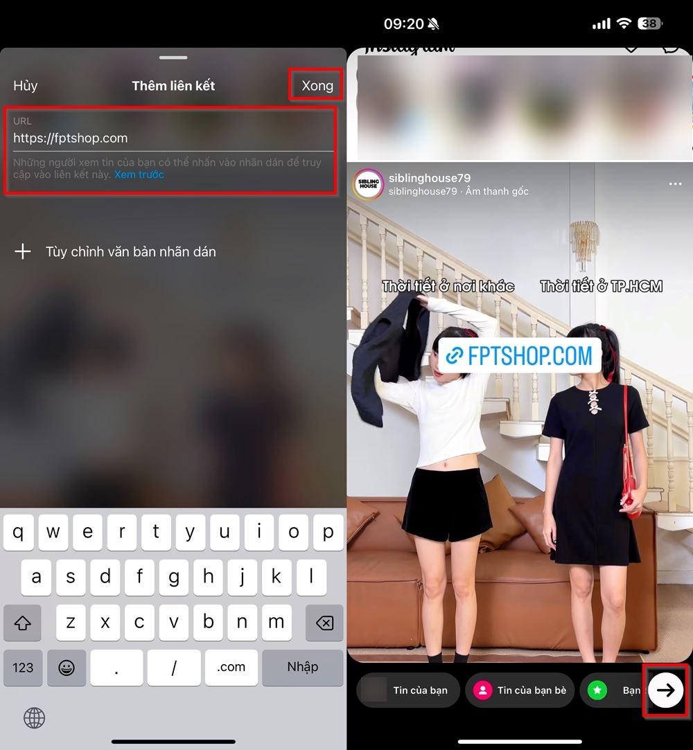 Cách chèn đường link liên kết trên story Facebook 3