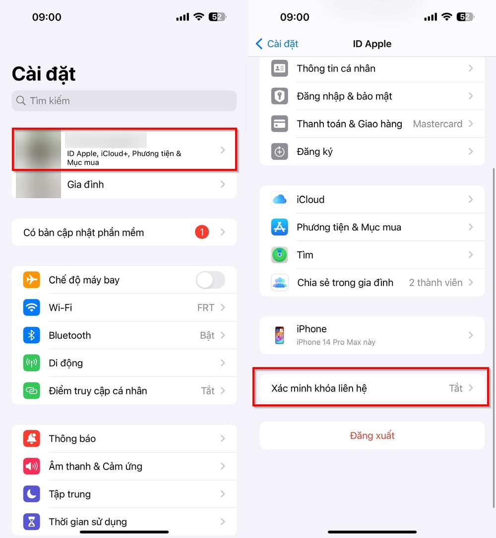 Cách bật xác minh liên hệ iMessage 1