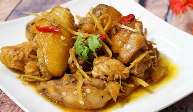 Cách kho gà ngon kết hợp với gừng đậm vị, đưa cơm