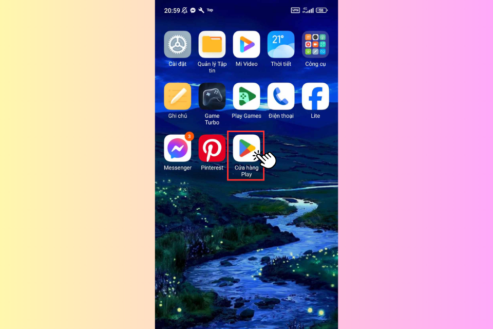 Mở cửa hàng ứng dụng Google Play trên điện thoại Android của bạn