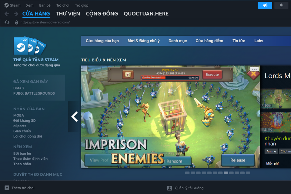 Mở ứng dụng Steam