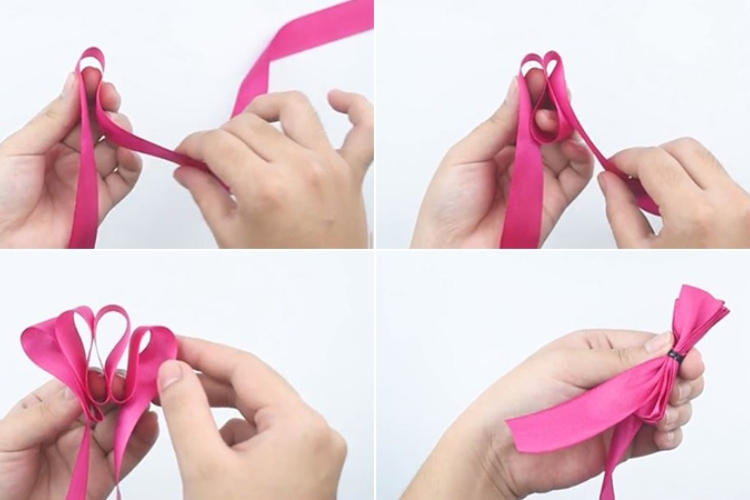 Cách thắt nơ ruy băng có nhiều lớp
