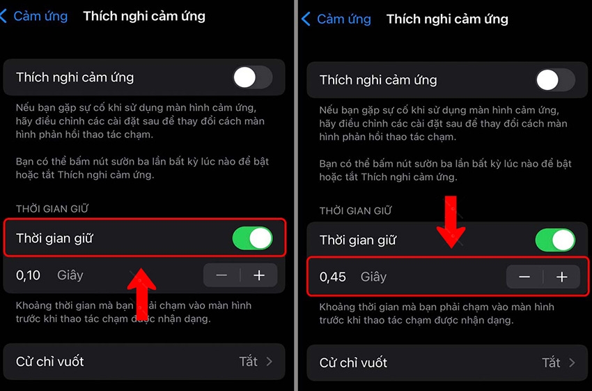 Điều chỉnh thời gian trễ màn hình