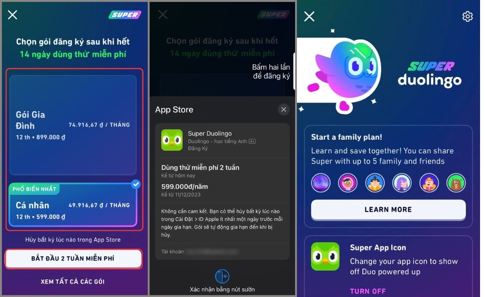 dùng thử miễn phí super duolingo