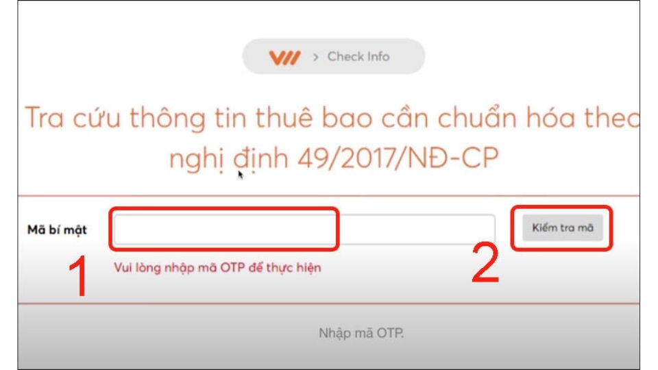 Sau khi nhận được mã bạn tiến hành “Nhập mã”