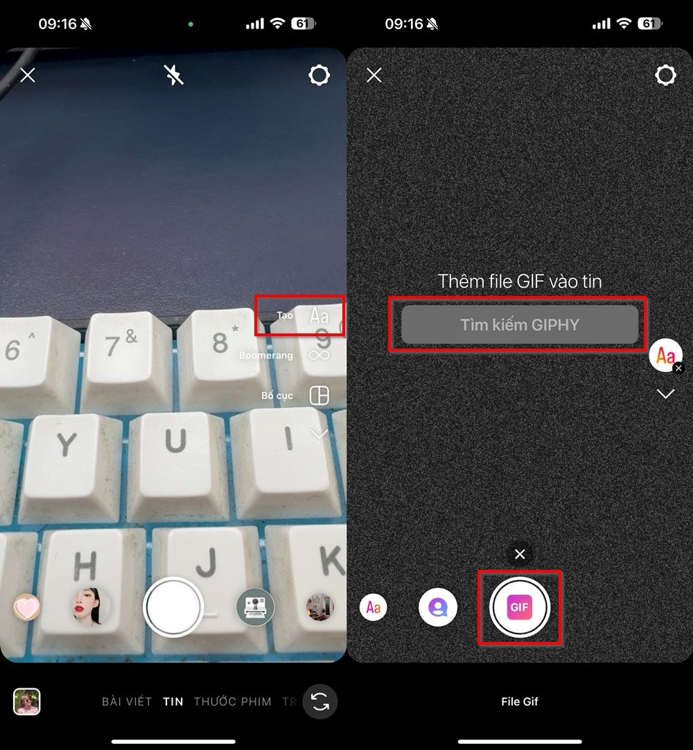 Cách đăng ảnh GIF lên story Instagram 2