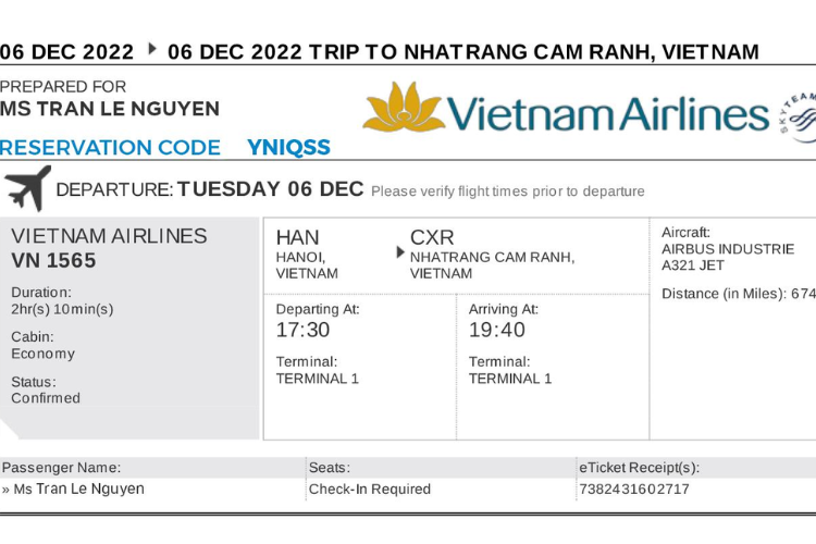 Hướng dẫn tra cứu vé máy bay Vietnam Airlines và kiểm tra code chính xác nhất - hình 5