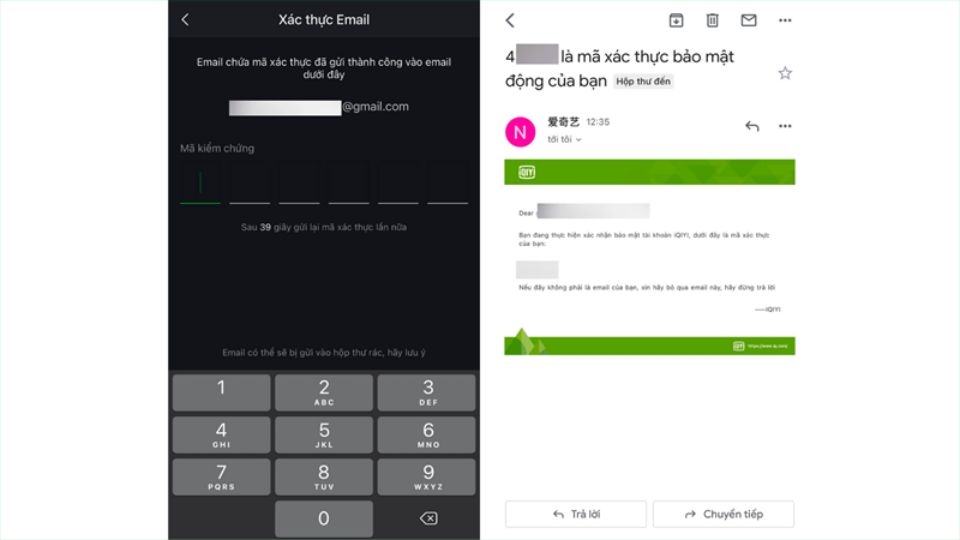 Nhập mã xác thực được gửi về email vào chỗ trống để hoàn tất đăng ký
