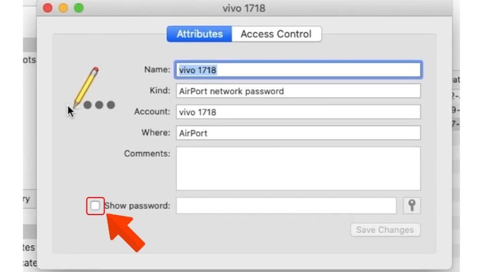 Sau đó bạn chọn tiếp vào “Show Password”.
