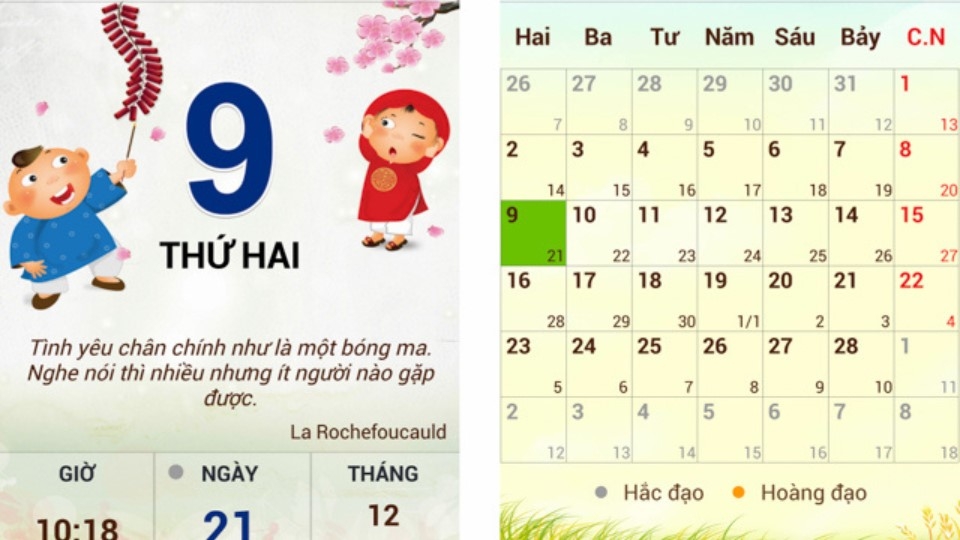 Ứng dụng Lịch Việt