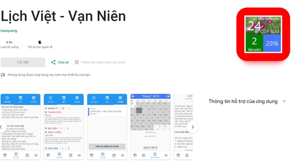 Lịch Việt - Vạn Niên