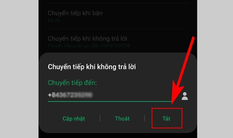 Tắt chuyển hướng cuộc gọi trên Android