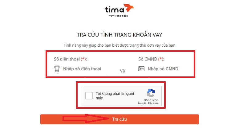 Nhập số điện thoại, CMND rồi xác nhận và chọn Tra cứu
