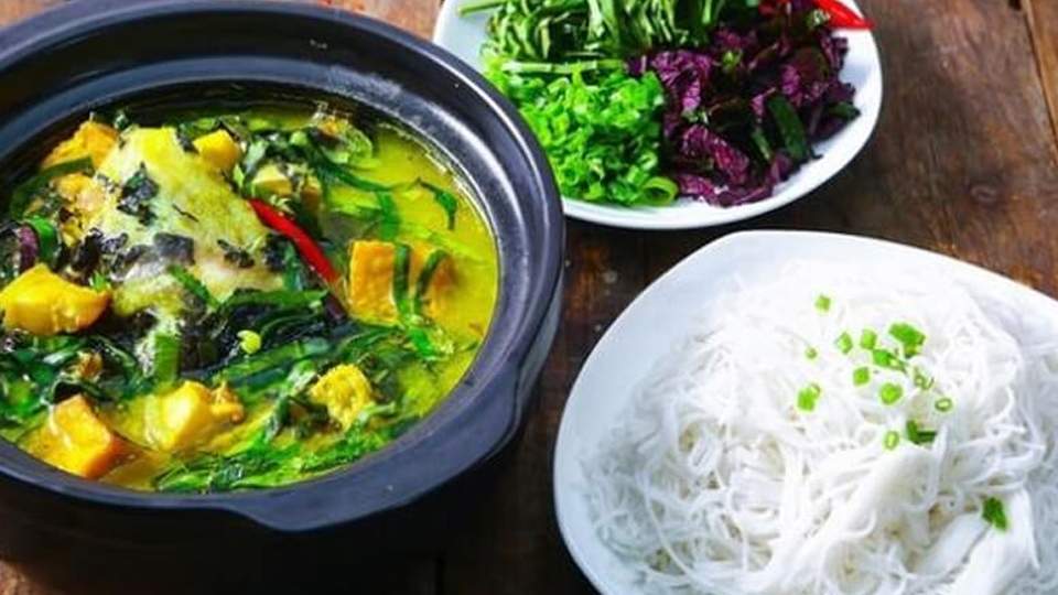 Thành phẩm món cá tầm om chuối đậu