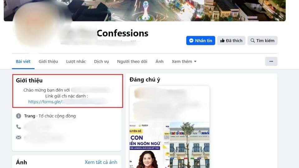 Bạn truy cập đường link biểu mẫu thường được đặt trong phần giới thiệu của fanpage Facebook