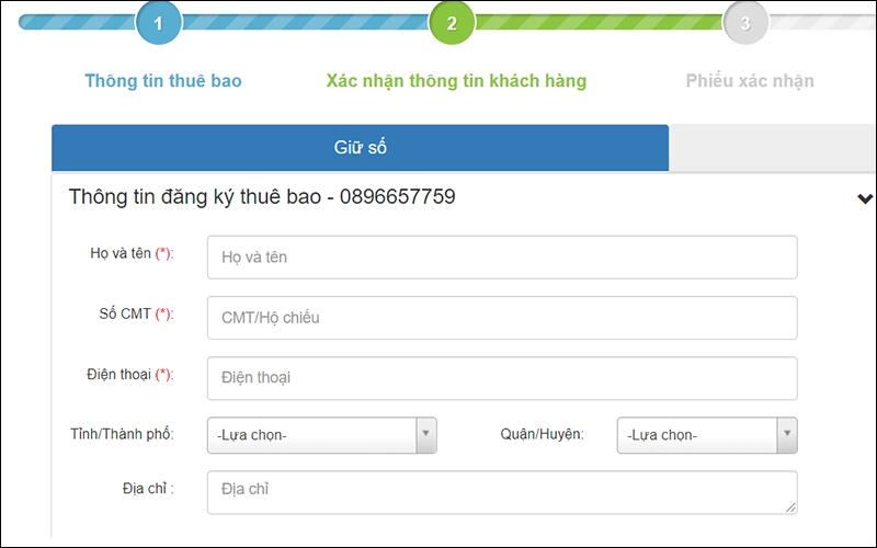 Hoàn tất thông tin cá nhân