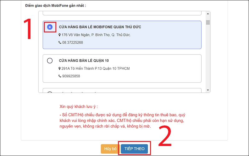Hoàn tất đăng ký mua SIM
