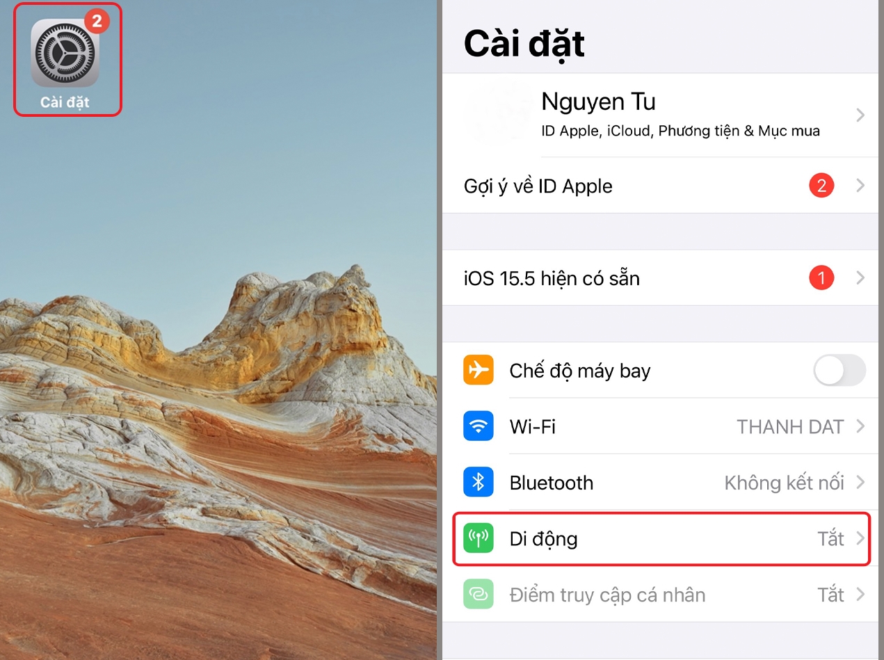 Thực hiện thao tác để sử dụng SIM trên iPhone
